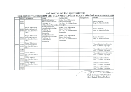2014-2015 EĞİTİM-&Ouml;ĞRETİM YILI G&Uuml;Z YARIYILI &Ouml;ZEL H SD&Uuml;