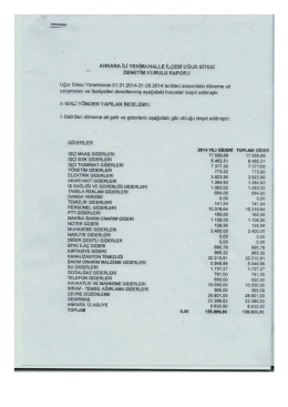 ANKARA iLi `IEIIIIIIIIAHALLE iL&ccedil;EaI uĞUB 5iTEsi T DENETİM