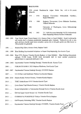 T&uuml;rk&ccedil;e CV - Işık &Uuml;niversitesi