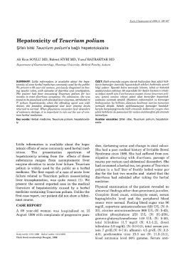 Hepatoxicity of Teucrium polium