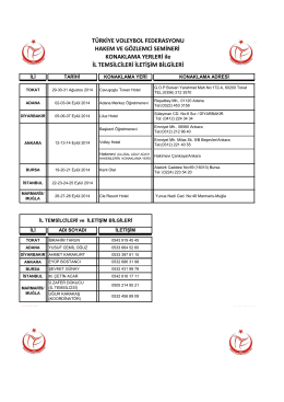 Seminer konaklama yerleri için tıklayınız.