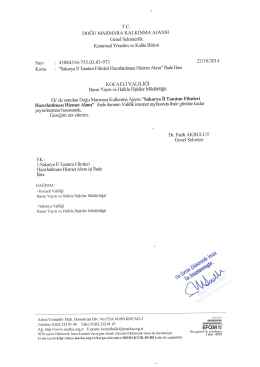 T.C. DOĞU MARMARA KALKINMA AJANSI Genel
