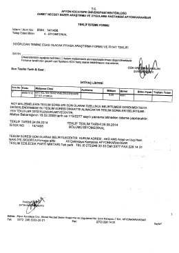 T.c. AFYoN KOCATEPE &uuml;NivERSİTESİ REKT&ouml;RL&Uuml;Ğ&uuml; AHMET