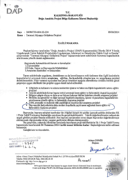 T.C. KALKINMA BAKANLIĞI Doğu Anadolu Projesi B&ouml;lge Kalkınma