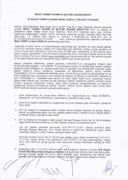 2011 Yılı Olağan Genel Kurul Toplantı Tutanakları