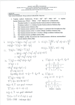 2014 Bahar Yarıyılı Genel Matematik 2 B&uuml;t&uuml;nleme Sınavı Soruları ve