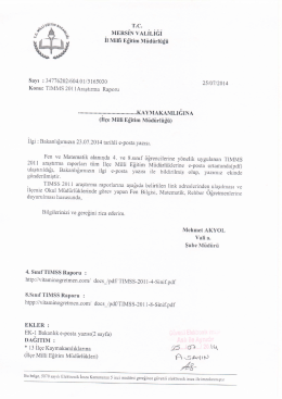 Yazı ve Ekleri. - Mersin İl Milli Eğitim M&uuml;d&uuml;rl&uuml;ğ&uuml;