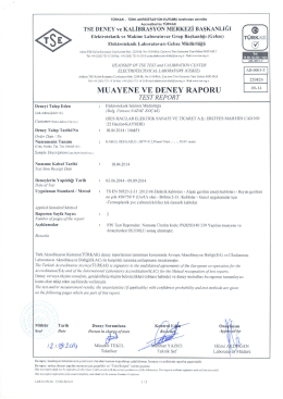 TSE DENEY ve KALİBRASYON MERKEZİ BAŞKANLıĞı Q