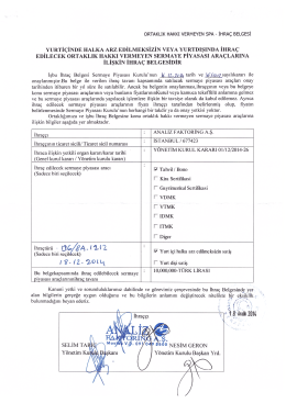 YURTİÇİNDE HALKA ARz EDİLMEKsİzİN vEYA YURTDIŞINDA