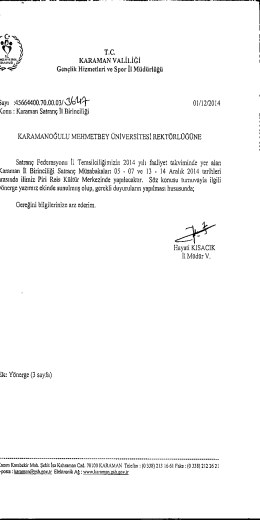Karaman Satran&ccedil; İl Birinciliği 02.12.2014