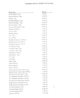 MARKET FİYAT TESPİT TUTANAĞı