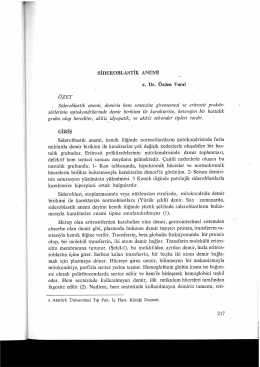 SİDEROBLASTİK ANEMİ x. Dr. &Ouml;zden Vural &Ouml;ZET