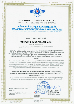 SİVİL .HAVACıLıK GENEL MÜDÜRLÜĞÜ omeeroeaff GENERAL of
