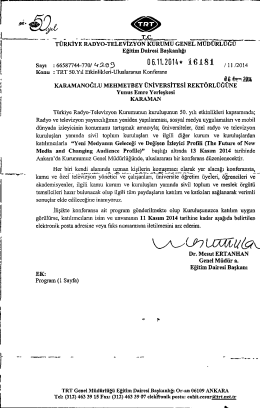 TRT 50.Yıl Etkinlikleri-Uluslararası Konferans 11.11.2014