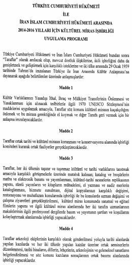 T&Uuml;RKİYE CUMHURİYETİ H&Uuml;K&Uuml;METİ İLE İRAN