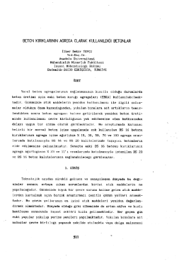 beton kırıklarının agrega olarak kullanıldığı betonlar