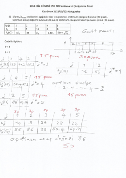 2014 G&Uuml;Z D&Ouml;NEMİ END 409 Sıralama ve &Ccedil;izelgeleme Dersi