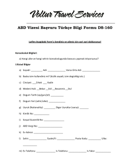 ABD Vizesi Başvuru Türkçe Bilgi Formu DS-160