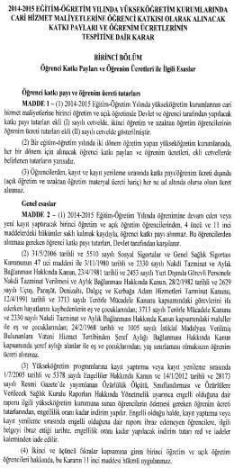&Ouml;ğrenci katkı payı