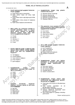 TEMEL BİLGİ TEKNOLOJİLERİ-ll