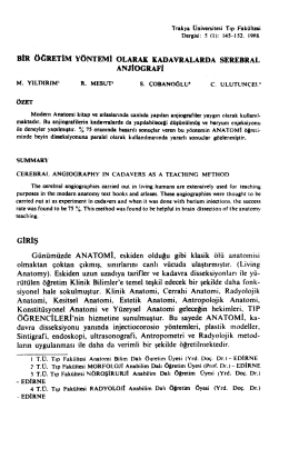 BIR ÇÖGRETIMYÖNTEMI (ll-.Anam KADAVRALARDA