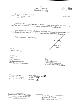 Vali Yardımcıları Arası G&ouml;rev Dağılımı i&ccedil;in tıklayınız