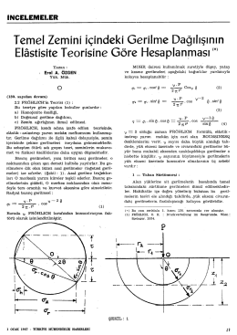 Temel Zemini i&ccedil;indeki Gerilme Dağılışının El&acirc;stisite Teorisine G&ouml;re