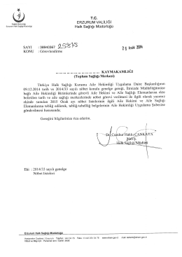 aile hekimleri ve aile sağlığı elemanları 2015 ocak ayı n&ouml;bet listesi