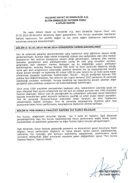 2014 1. D&ouml;nem Raporu