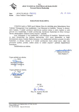 Aile ve Sosyal Politikalar Bakanlığı İmza Yetki Y&ouml;nergesi