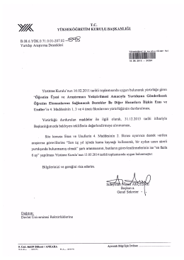 T.c. W YÜKSEKÖĞRETİM KURULILBAŞKANLIĞL Bostavoıcojı .om
