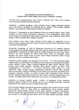 Genel Kurul Toplantısı tutanağı