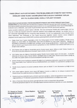 2013 Toplantı Tutanağı (Y&ouml;nlendirilmiş Mesaj)