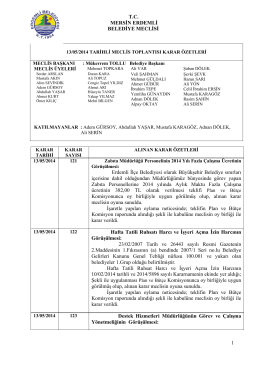 Mayıs Ayı Meclis Kararı 2. Oturum