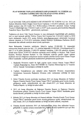 17.04.2014 Tarihli Genel Kurul Tutanağı