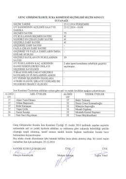 Gen&ccedil; Girişimciler Kurulu Se&ccedil;im Tutanağı