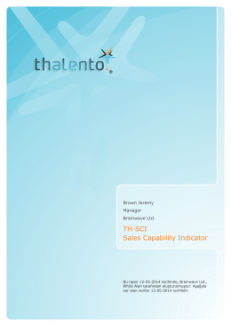 TH-SCI Sales Capability Indicator