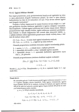 10.4.2 işg&uuml;c&uuml; Miktarı Modeli