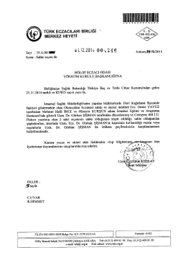 TÜRK EczAcıLAnı BİRLİĞİ MERKEZ HEYETİ