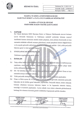 Teknik Şartname - Makina ve Kimya End&uuml;strisi Kurumu