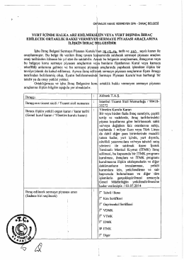 _YURT i&Ccedil;İNDE HALKA ARZ EDİLMEKsğziN veya YURT DIŞINnA ı