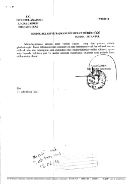 T.c. i İSTANBUL ANADOLU 17/06/2014 3. İCRA DAİRESİ 2012