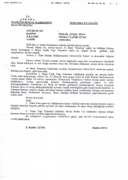 2014-02-18 Duruşma Tutanağı - KONUTKENT 2 Sitesi, konutkent 2