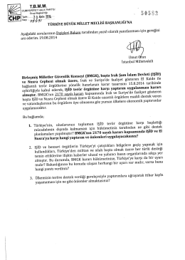 Yazılı Soru Önergesinin Metni - Türkiye Büyük Millet Meclisi