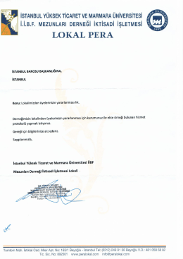İSTANBUL Y&Uuml;KSEK TİCARET vE MARMARA &Uuml;NİVERSİTESİ ı.ı.R.F.