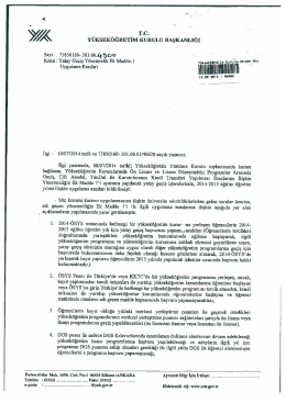 rc. W&scaron; Y&Uuml;KSEK&Ouml;ĞRETİM KURULU BAŞKANLIĞI
