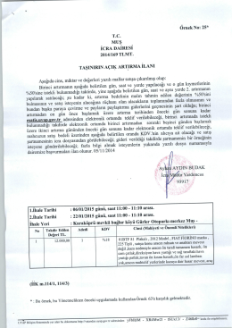 rc. MUŞ iCRA DAİRESİ 2014/169 TLMT.