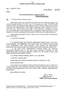 rc. Y&Uuml;KSEK sE&Ccedil;İM KURULU BAŞKANLIĞI