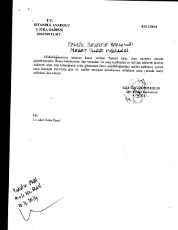 T.c. İSTANBUL ANADOLU 03/11/2014 3. ICRA DAIREsI 2014/530