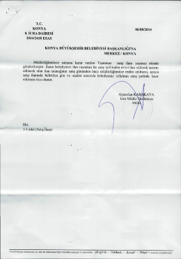 T.c. KONYA s. İCRA DAİRESİ 2014/2418 EsAs